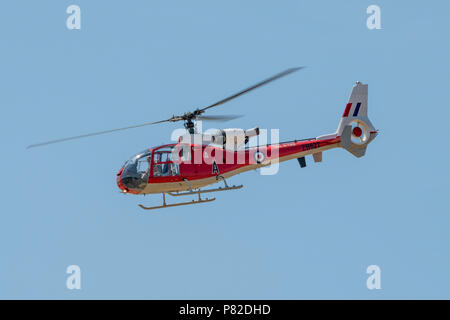 L'Escadron d'hélicoptères Gazelle prenant part à la démonstration de vol à Yeovilton Journée de l'Air International, Royaume-Uni le 7 juillet 2018. Banque D'Images