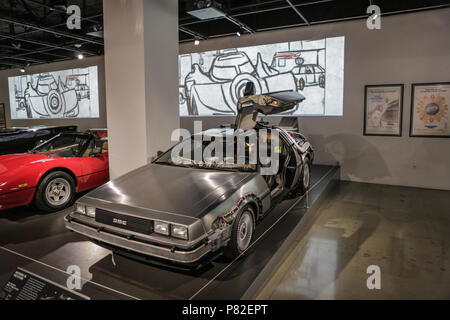 Las-Vegas, USA, septembre 2016 DMC DeLorean Retour vers le futur film exebition sur voiture auto Banque D'Images