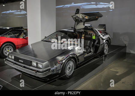 Las-Vegas, USA, septembre 2016 DMC DeLorean Retour vers le futur film exebition sur voiture auto Banque D'Images