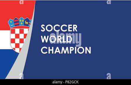 Croatie joueur de football avec le drapeau en arrière-plan Illustration de Vecteur