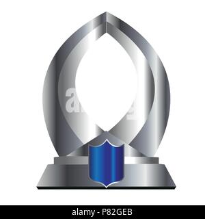 Trophée de football situé sur fond blanc. Vector illustration. Illustration de Vecteur