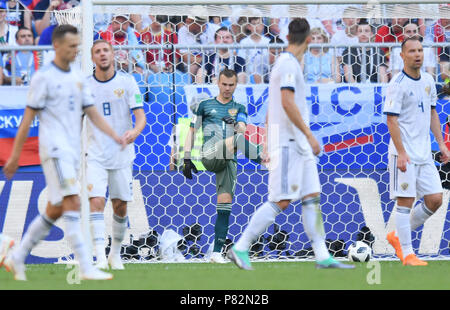 SAMARA, RUSSIE - le 25 juin : Igor Akinfeev réagit de la Russie pendant la Coupe du Monde FIFA 2018 groupe Russie un match entre l'Uruguay et la Russie à Samara Arena le 25 juin 2018 à Samara, en Russie. (Photo de Lukasz Laskowski/PressFocus/MO Media) Banque D'Images