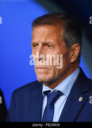 SAMARA, RUSSIE - le 25 juin : Oscar Tabarez, gestionnaire de l'Uruguay lors de la Coupe du Monde FIFA 2018 groupe Russie un match entre l'Uruguay et la Russie à Samara Arena le 25 juin 2018 à Samara, en Russie. (Photo de Lukasz Laskowski/PressFocus/MO Media) Banque D'Images