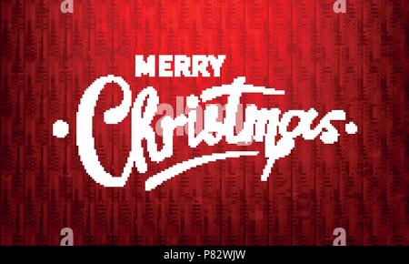 Illustration vectorielle Stock Joyeux Noël texte calligraphié design lettrage pull modèle de carte de fond. Style de police de calligraphie, bannière texte typographie créative cadeau de vœux de l'affiche. Illustration de Vecteur