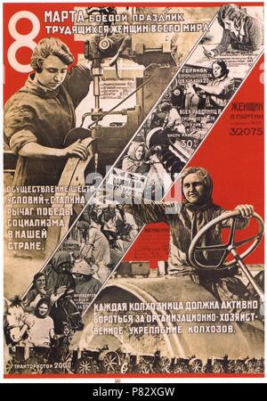 Le 8 mars - Journée internationale de la femme (poster). Musée : Bibliothèque d'État de Russie, Moscou. Banque D'Images
