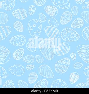 Vector, plan des oeufs blancs. Pâques. Fond bleu transparent. Illustration de Vecteur