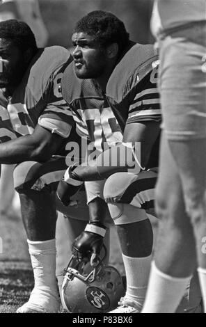 Rocklin, Californie, USA. 3e août 1982. San Francisco 49ers training camp le 3 août 1982 à Sierra College, Rocklin, en Californie. San Francisco 49ers défensive fin Dwaine Board Crédit : Al Golub/ZUMA/Alamy Fil Live News Banque D'Images