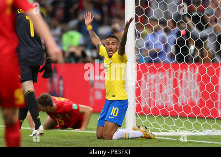 Neymar (BRA), 6 juillet 2018 Football / Soccer - COUPE DU MONDE : Russie 2018 Quart de finale entre le Brésil 1-2 Belgique à Kazan, Kazan, Russie. (Photo par Yohei Osada/AFLO SPORT) Banque D'Images