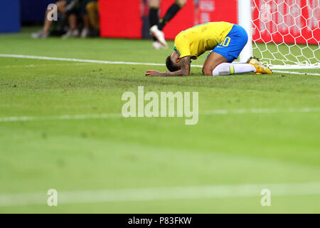 Neymar (BRA), 6 juillet 2018 Football / Soccer - COUPE DU MONDE : Russie 2018 Quart de finale entre le Brésil 1-2 Belgique à Kazan, Kazan, Russie. (Photo par Yohei Osada/AFLO SPORT) Banque D'Images