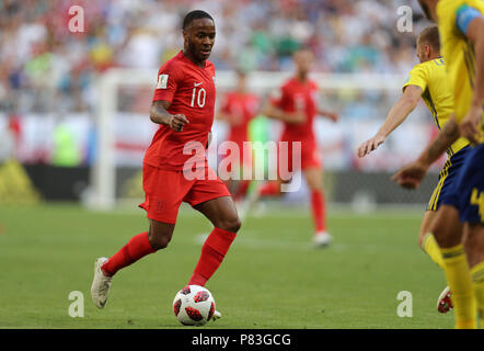 Samara, Russie. 7 juillet, 2018. Raheem Sterling (FRA) Football/soccer : la Russie Coupe du Monde 2018 match quart de finale entre la Suède 0-2 Angleterre à l'Arène de Samara à Samara, en Russie . Credit : AFLO/Alamy Live News Banque D'Images