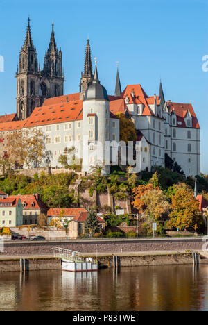 D'Albrechtsburg Meissen, également appelé château de Meissen en Saxe, l'Allemagne de l'Est Banque D'Images