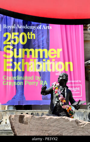 Royal Academy Summer Exhibition 2018, Burlington House, Londres, Angleterre, Royaume-Uni. Statue : Sir Joshua Reynolds Banque D'Images