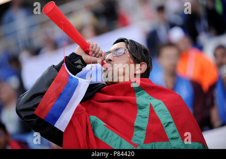 KALININGRAD, Russie - le 25 juin : Fans Le Maroc pendant la Coupe du Monde FIFA 2018 Russie Groupe B match entre l'Espagne et le Maroc au stade de Kaliningrad le 25 juin 2018 à Kaliningrad, Russie. (Photo de Norbert/Barczyk PressFocus/MO Media) Banque D'Images