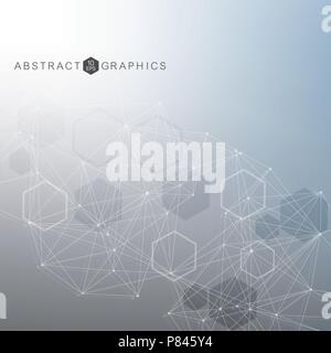 Science network pattern, la connexion de lignes et points. Connexion réseau mondial vector Illustration de Vecteur