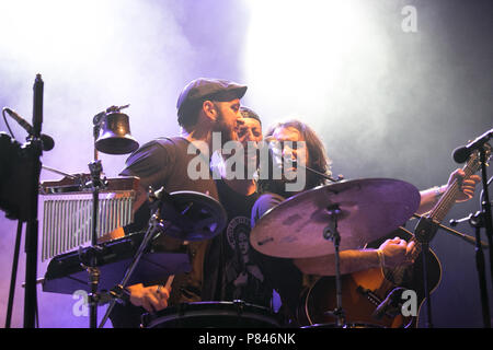 Rome, Italie. 07Th Juillet, 2018. L'Italien bande 'Il Muro del Canto' joue dans la Villa Ada à Rome. Credit : Lucia Casone/Pacific Press/Alamy Live News Banque D'Images