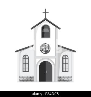 Église dans laquelle les mariés effectuer un rite avant le mariage.Mariage seule icône style monochrome en stock symbol vector illustration web. Illustration de Vecteur