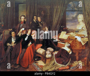 Josef Danhauser - Franz Liszt fantasmant au piano Banque D'Images