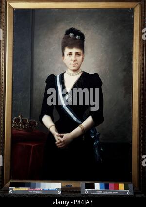CASA REAL ESPAÑOLA. Retrato de María Cristina de Habsburgo (1858-1929).Reina de España. Segunda esposa de Alfonso XII. Reina Regente desde el año 1855 hasta el 1902. Musée : Museo del Ejercito. Banque D'Images