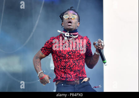 Lil'Uzi Vert d'effectuer le troisième jour du festival sans fil, à Finsbury Park, au nord de Londres. ASSOCIATION DE PRESSE Photo. Photo Date : Dimanche 8 juillet 2018. Crédit photo doit se lire : Matt Crossick/PA Wire. Banque D'Images