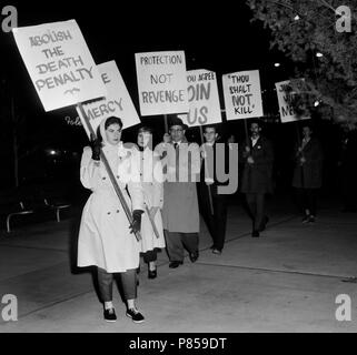 Temps de Noël de protestation contre la peine de mort en Californie, ca. 1960. Banque D'Images