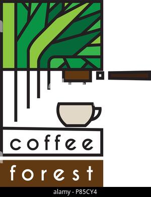 Logo forêt Café Illustration de Vecteur