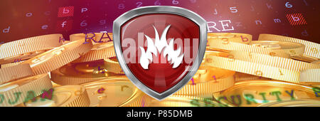 Image composite d'un badge rouge bug Banque D'Images