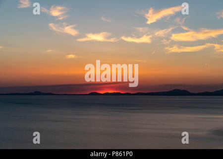Coucher de soleil sur la péninsule de Llyn Banque D'Images