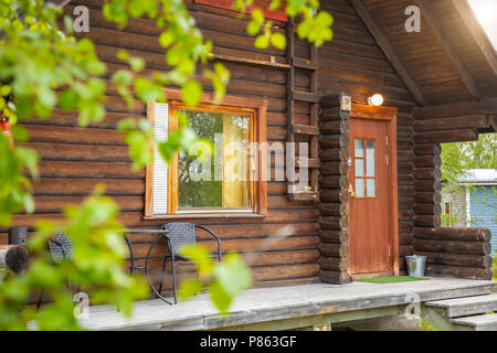 Palojarvi, Finlande - 19.06.2018 : Cabane sauvage finlandaise en parc national est pour les voyageurs en camping, Finlande Banque D'Images