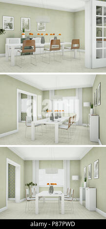 Trois vues de l'intérieur moderne design loft Banque D'Images