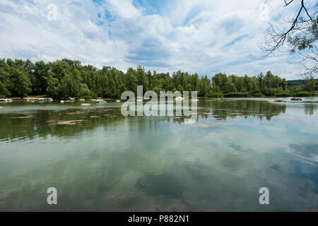 Lac De Samoreau, le lac à côté Seine, Seine-et-Marne, Fontainebleau Région, France. Banque D'Images