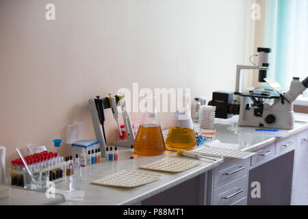 Biélorussie, Minsk, 24 avril 2018. La gare de transfusion sanguine.Laboratoire de recherche sur le sang humain Banque D'Images