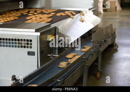La ligne industrielle pour la fabrication de broches et des biscuits Banque D'Images