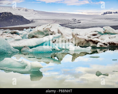 Rivière Jokulsarlon glacial lagoon, Iceland Banque D'Images