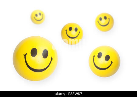 Boules smiley jaune Banque D'Images