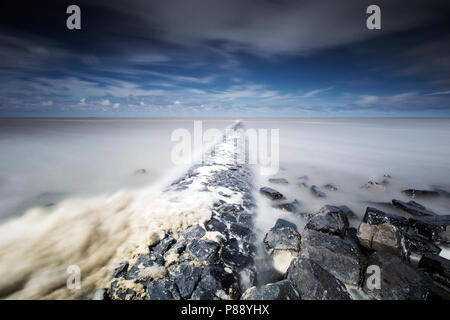 Waddengebied Peazemerlannen tidalflats Peazemerlannen, Banque D'Images