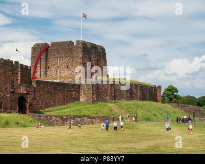 Le château de Carlisle, Cumbria, UK : forteresse militaire et garnison dans les temps passés. Banque D'Images