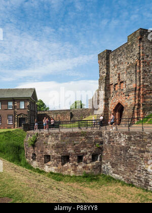 Le château de Carlisle, Cumbria, UK : forteresse militaire et garnison dans les temps passés. Banque D'Images