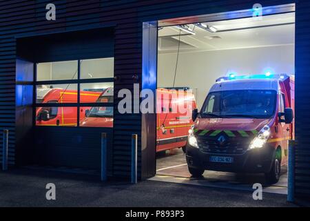 Les pompiers de Granville (50), Manche, Basse-Normandie, FRANCE Banque D'Images