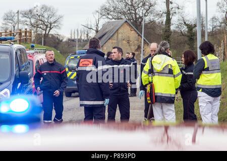 Les pompiers de Granville (50), Manche, Basse-Normandie, FRANCE Banque D'Images