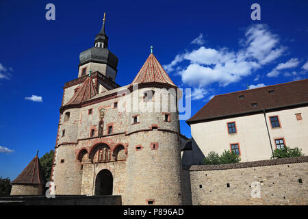 Scherenbergtor Kiliansturm gate et de la tour, la forteresse Marienberg, Würzburg, Wuerzburg, Basse-franconie , Bavière, Allemagne Banque D'Images