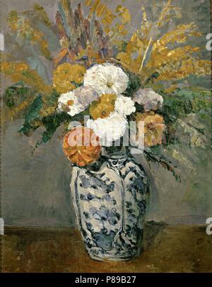 Paul Cézanne / 'FDahlias", 1873, huile sur toile, 73 x 54 cm. Musée : MUSÉE D'Orsay. Banque D'Images