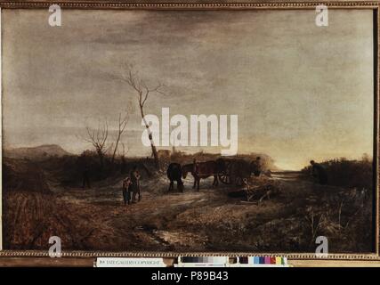 Joseph Mallord William Turner / 'frosty matin', 1813, huile sur toile, 113 x 174 cm. Aussi connu sous le nom de l'oeuvre : Mañana glacila. Musée : la Tate Gallery. Banque D'Images