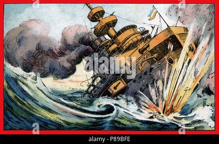 Primera guerra mundial (1914-1918). Destrucción del crucero alemán Panther. Banque D'Images