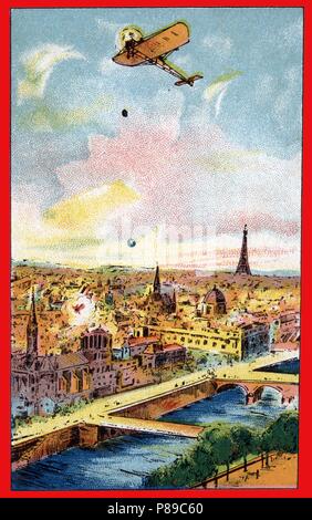 Primera guerra mundial (1914-1918). París por un bombardeado aeroplano. Banque D'Images