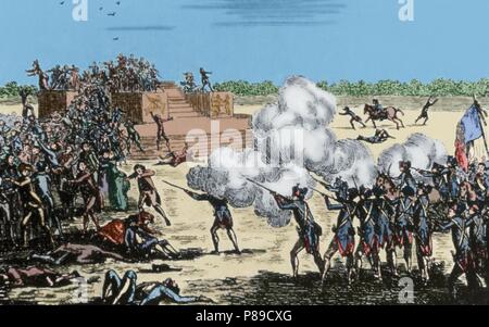 Révolution française (1789-1799). Champ de Mars massacre (17 juillet 1791). Anonyme. La gravure. De couleur. Banque D'Images