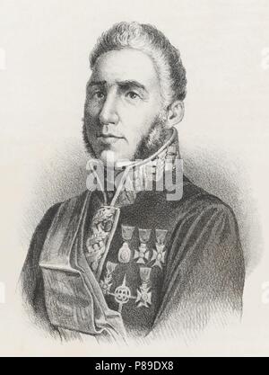 Francisco Espoz y Mina (1781-1836), militar español que participó en la guerra de la Independencia. La gravure de 1880. Banque D'Images