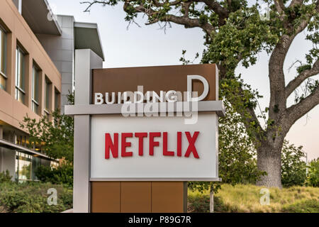 Ville de Los Gatos, Californie, USA - 28 juin 2018 : Bâtiment D, Netflix sur leur nouveau campus dans la belle ville de Los Gatos, CA. Banque D'Images