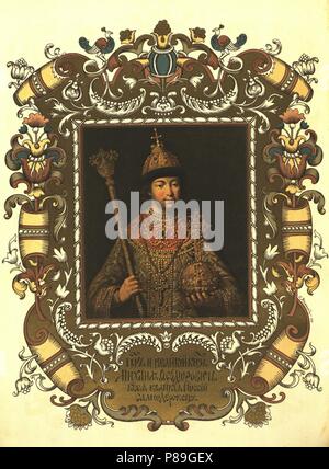 Portrait du Tsar Mikhaïl Fiodorovitch de Russie JE (1596-1645). Musée : Musée d'histoire de l'État de Moscou. Banque D'Images