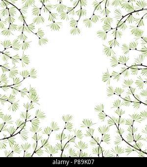 Fond d'illustration vectorielle avec pine. Décoration de branches d'arbre. Illustration de Vecteur