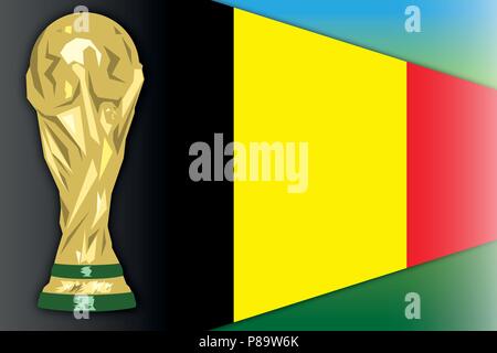 Drapeau de la Belgique et de la coupe du monde, la Russie en 2018, la phase finale Illustration de Vecteur